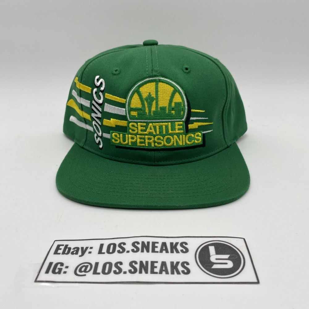 Seattle SuperSonics Hat Cap Snap back Green Yellow Mitchell Ness Basketball Mens